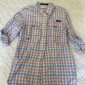 Columbia button down plaid shirt